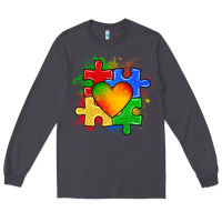 Smoke autism puzzle pieces heart Long Sleeve Tee - Zillion Design Studio