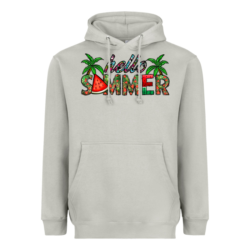 Hello Summer Heavyweight Hoodie by CowhideDigitalArt | Teevron