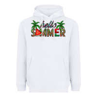 White hello summer Heavyweight Hoodie - CowhideDigitalArt