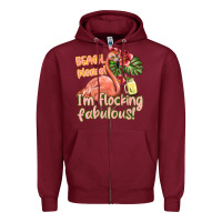 Burgundy im flocking fabulous Zipper Hoodie - texasbilliewilder