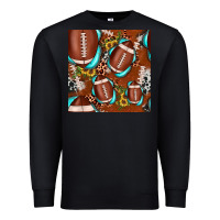 Black football leopard gemstone sunflower seamless pattern Premium Sweatshirt - JahusDesignShop
