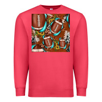 Cardinal football leopard gemstone sunflower seamless pattern Premium Sweatshirt - JahusDesignShop