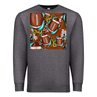 Charcoal Heather football leopard gemstone sunflower seamless pattern Premium Sweatshirt - JahusDesignShop