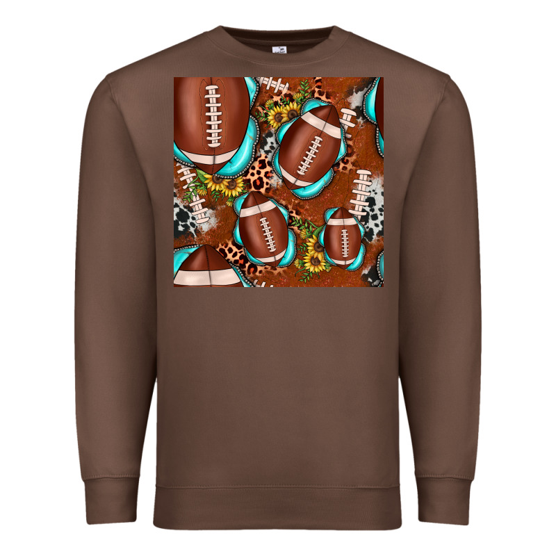 Football Leopard Gemstone Sunflower Seamless Pattern Premium Sweatshirt by JahusDesignShop | Teevron