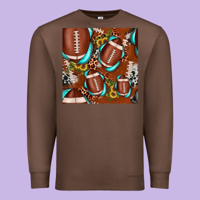 Football Leopard Gemstone Sunflower Seamless Pattern Premium Sweatshirt Designed By Jahusdesignshop