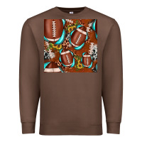 Chestnut football leopard gemstone sunflower seamless pattern Premium Sweatshirt - JahusDesignShop