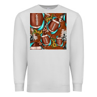 Dove Grey football leopard gemstone sunflower seamless pattern Premium Sweatshirt - JahusDesignShop