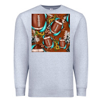 Heather Grey football leopard gemstone sunflower seamless pattern Premium Sweatshirt - JahusDesignShop