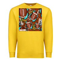 Lemon football leopard gemstone sunflower seamless pattern Premium Sweatshirt - JahusDesignShop