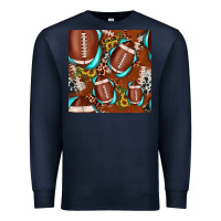 Navy football leopard gemstone sunflower seamless pattern Premium Sweatshirt - JahusDesignShop