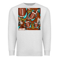 Oatmeal Heather football leopard gemstone sunflower seamless pattern Premium Sweatshirt - JahusDesignShop