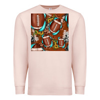 Pale Pink football leopard gemstone sunflower seamless pattern Premium Sweatshirt - JahusDesignShop