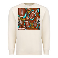 Sandshell football leopard gemstone sunflower seamless pattern Premium Sweatshirt - JahusDesignShop