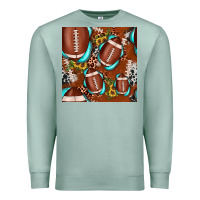 Seafoam football leopard gemstone sunflower seamless pattern Premium Sweatshirt - JahusDesignShop