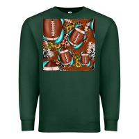 Sports Green football leopard gemstone sunflower seamless pattern Premium Sweatshirt - JahusDesignShop