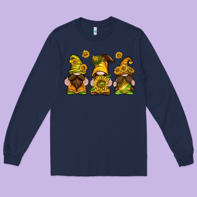 Long Sleeve Tee sunflower gnomies