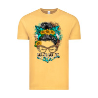 Vintage Mustard nona life messy bun Vintage Tee - BarkalooDesign