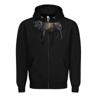 Black black angus bull Zipper Hoodie - RanaPortraitStore