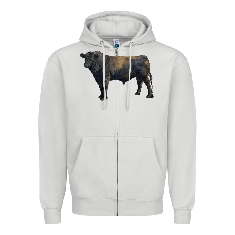 Black Angus Bull Zipper Hoodie by RanaPortraitStore | Teevron