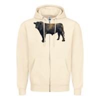 Sandshell black angus bull Zipper Hoodie - RanaPortraitStore
