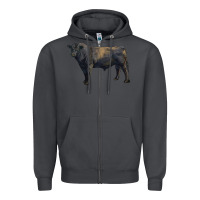 Smoke black angus bull Zipper Hoodie - RanaPortraitStore