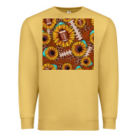 Antique Gold football leopard sunflower seamless pattern Premium Sweatshirt - JahusDesignShop