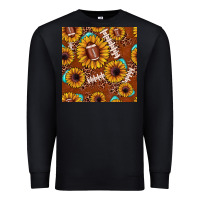 Black football leopard sunflower seamless pattern Premium Sweatshirt - JahusDesignShop