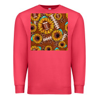 Cardinal football leopard sunflower seamless pattern Premium Sweatshirt - JahusDesignShop