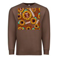 Chestnut football leopard sunflower seamless pattern Premium Sweatshirt - JahusDesignShop