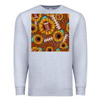 Heather Grey football leopard sunflower seamless pattern Premium Sweatshirt - JahusDesignShop