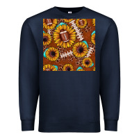 Navy football leopard sunflower seamless pattern Premium Sweatshirt - JahusDesignShop