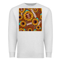 Oatmeal Heather football leopard sunflower seamless pattern Premium Sweatshirt - JahusDesignShop