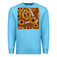 Ocean Blue football leopard sunflower seamless pattern Premium Sweatshirt - JahusDesignShop