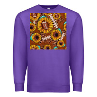 Purple football leopard sunflower seamless pattern Premium Sweatshirt - JahusDesignShop