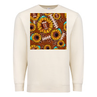 Sandshell football leopard sunflower seamless pattern Premium Sweatshirt - JahusDesignShop