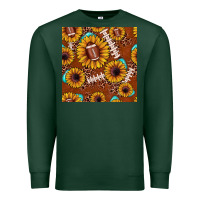 Sports Green football leopard sunflower seamless pattern Premium Sweatshirt - JahusDesignShop