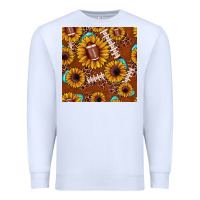 White football leopard sunflower seamless pattern Premium Sweatshirt - JahusDesignShop