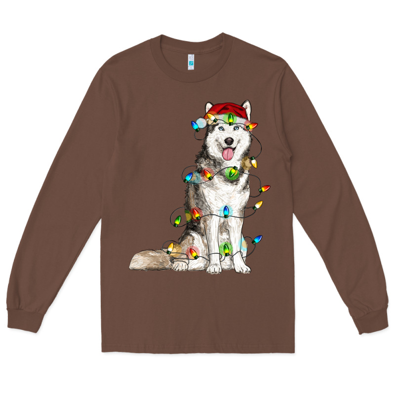 Husky Christmas Lights Long Sleeve Tee by RanaPortraitStore | Teevron