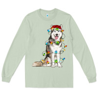 Matcha Husky Christmas Lights Long Sleeve Tee - RanaPortraitStore