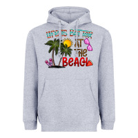 Heather Grey life is better at the beach Heavyweight Hoodie - CowhideDigitalArt