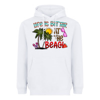 White life is better at the beach Heavyweight Hoodie - CowhideDigitalArt