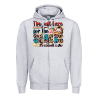 Heather Grey i'm just here for the snacks #baseball sister Zipper Hoodie - Zillion Design Studio