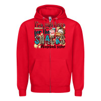Red i'm just here for the snacks #baseball sister Zipper Hoodie - Zillion Design Studio