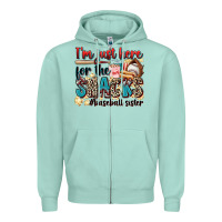 Seafoam i'm just here for the snacks #baseball sister Zipper Hoodie - Zillion Design Studio