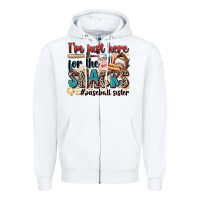 White i'm just here for the snacks #baseball sister Zipper Hoodie - Zillion Design Studio