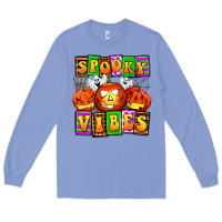 Colony Blue spooky vibes Long Sleeve Tee - AdoDesignShop