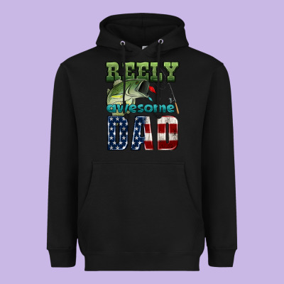 Reely Awesome Dad Heavyweight Hoodie Designed By Hra Design Shop