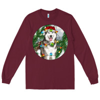 Burgundy husky and farm ornament Long Sleeve Tee - RanaPortraitStore