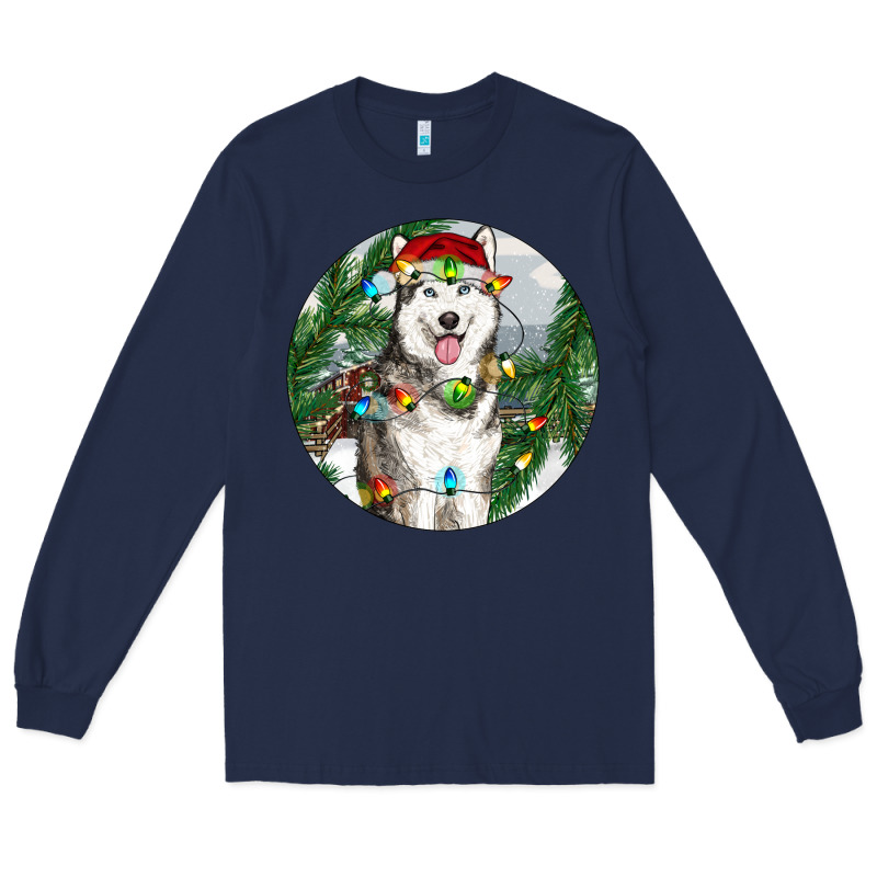 Husky And Farm Ornament Long Sleeve Tee by RanaPortraitStore | Teevron