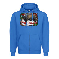 True Royal merry Christmas black angus bull and farm Zipper Hoodie - RanaPortraitStore